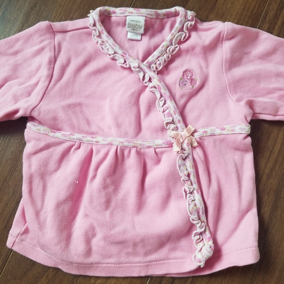 Adorable 2pc Pink Matching Wrap Top and Pants Set - Picture 3 of 8